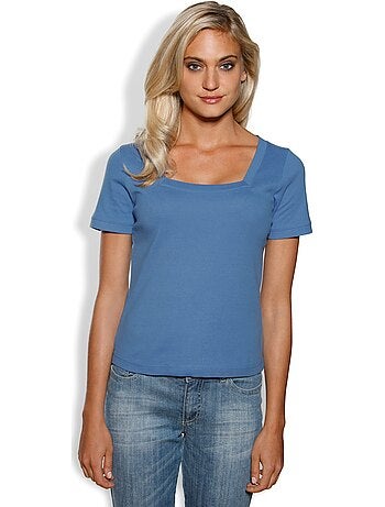 T-shirt Grande Encolure Carrée - Taille Standard - helline