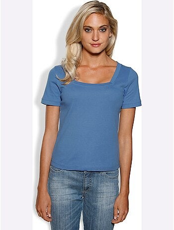 T-shirt Grande Encolure Carrée - Taille Standard - Helline