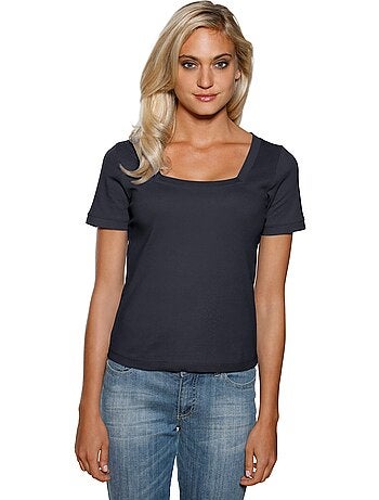 T-shirt Grande Encolure Carrée - Taille Standard - helline