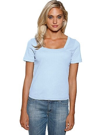 T-shirt Grande Encolure Carrée - Taille Standard - helline