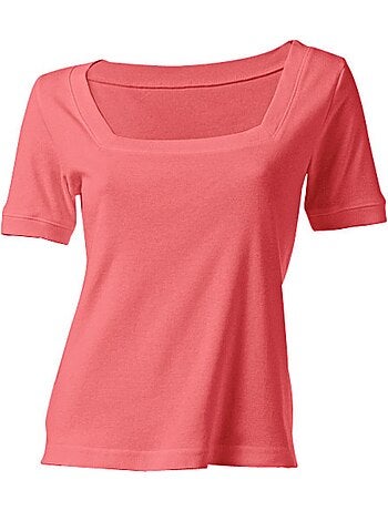 T-shirt Grande Encolure Carrée - Taille Standard - helline