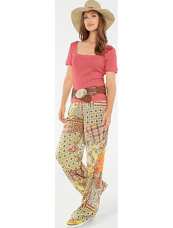 T-shirt Grande Encolure Carrée - Taille Standard - helline