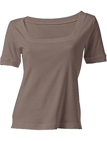 T-shirt Grande Encolure Carrée - Taille Standard - helline