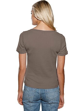 T-shirt Grande Encolure Carrée - Taille Standard - helline