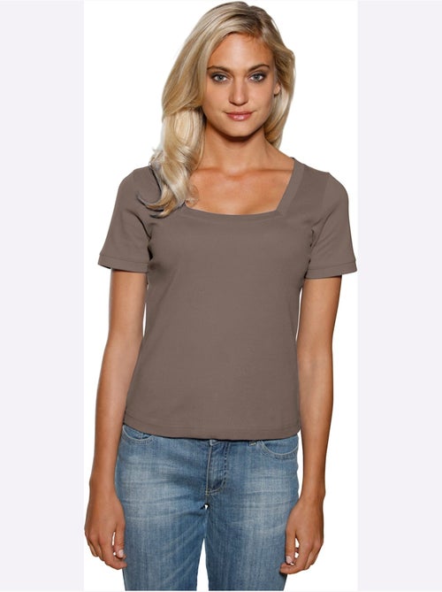 T-shirt Grande Encolure Carrée - Taille Standard - Helline - Kiabi
