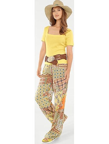 T-shirt Grande Encolure Carrée - Taille Standard - helline