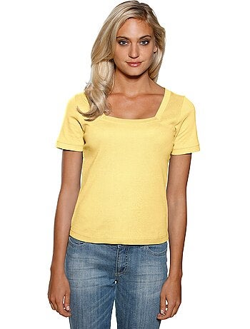 T-shirt Grande Encolure Carrée - Taille Standard - helline
