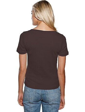 T-shirt Grande Encolure Carrée - Taille Standard - helline