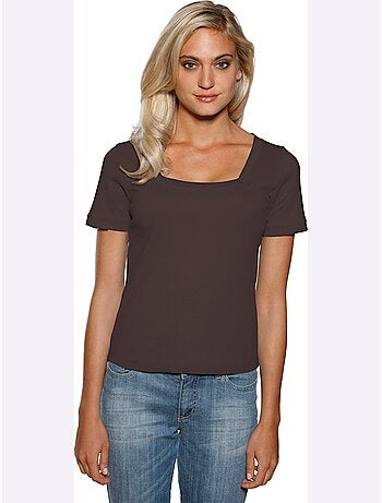 T-shirt Grande Encolure Carrée - Taille Standard - Helline
