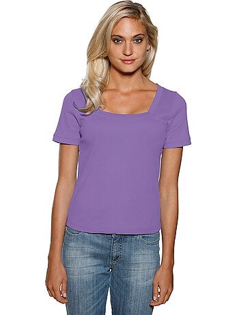 T-shirt Grande Encolure Carrée - Taille Standard - helline