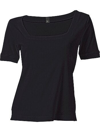 T-shirt Grande Encolure Carrée - Taille Standard - helline