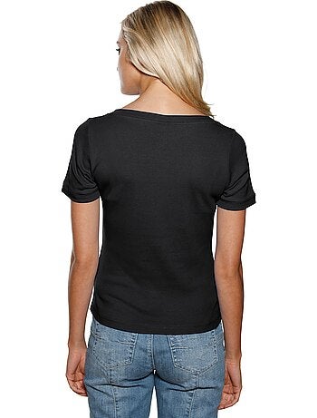 T-shirt Grande Encolure Carrée - Taille Standard - helline