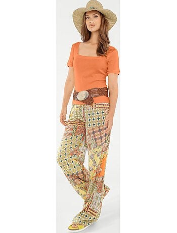 T-shirt Grande Encolure Carrée - Taille Standard - helline