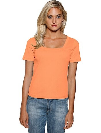 T-shirt Grande Encolure Carrée - Taille Standard - helline