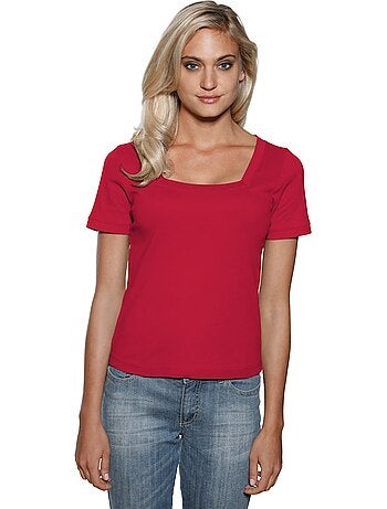 T-shirt Grande Encolure Carrée - Taille Standard - helline