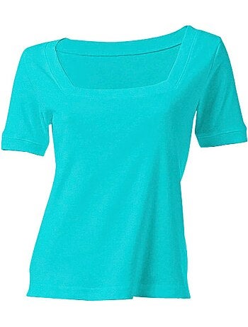 T-shirt Grande Encolure Carrée - Taille Standard - helline