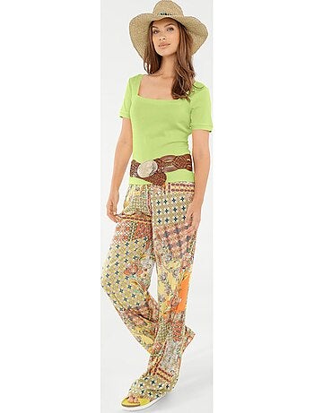 T-shirt Grande Encolure Carrée - Taille Standard - helline