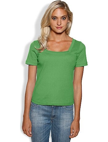T-shirt Grande Encolure Carrée - Taille Standard - helline