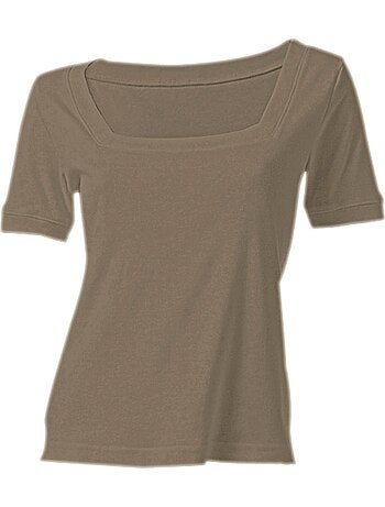 T-shirt Grande Encolure Carrée - Taille Standard - helline