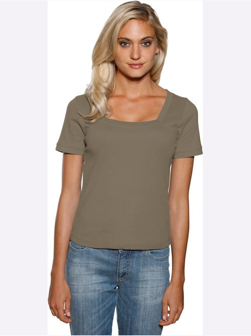 T-shirt Grande Encolure Carrée - Taille Standard - Helline - Kiabi