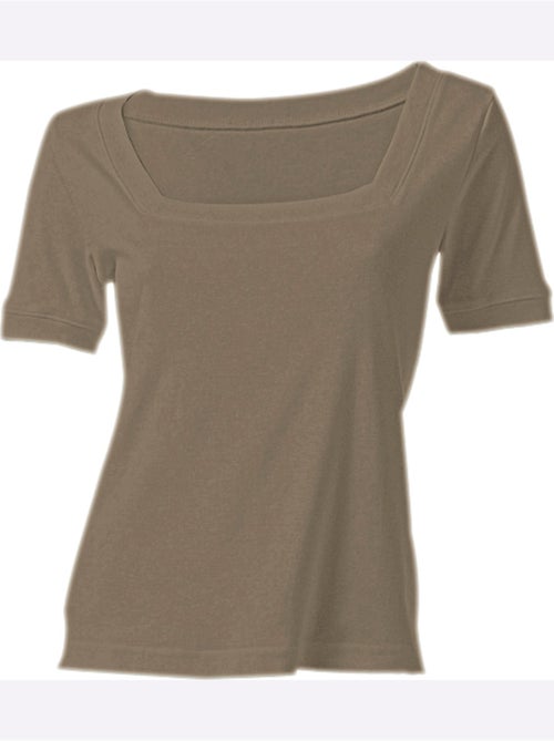 T-shirt Grande Encolure Carrée - Taille Standard - Helline - Kiabi