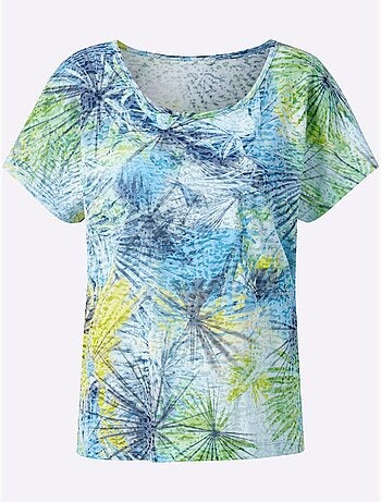 T-shirt graphique à encolure ronde et mancherons en coton - Taille standard - Witt