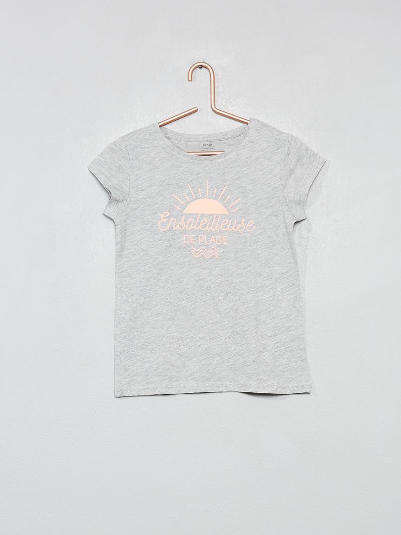 T-shirt gris/plage - Kiabi