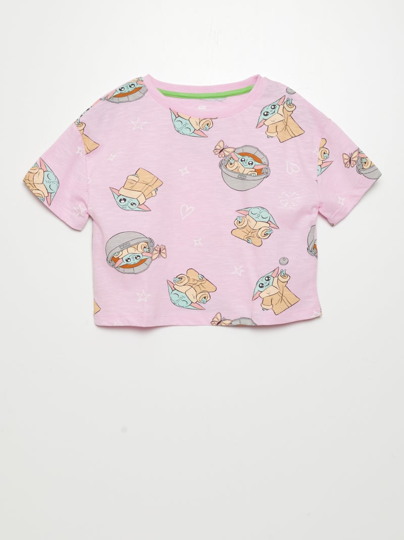 T-shirt 'Grogu' coupe courte Rose - Kiabi