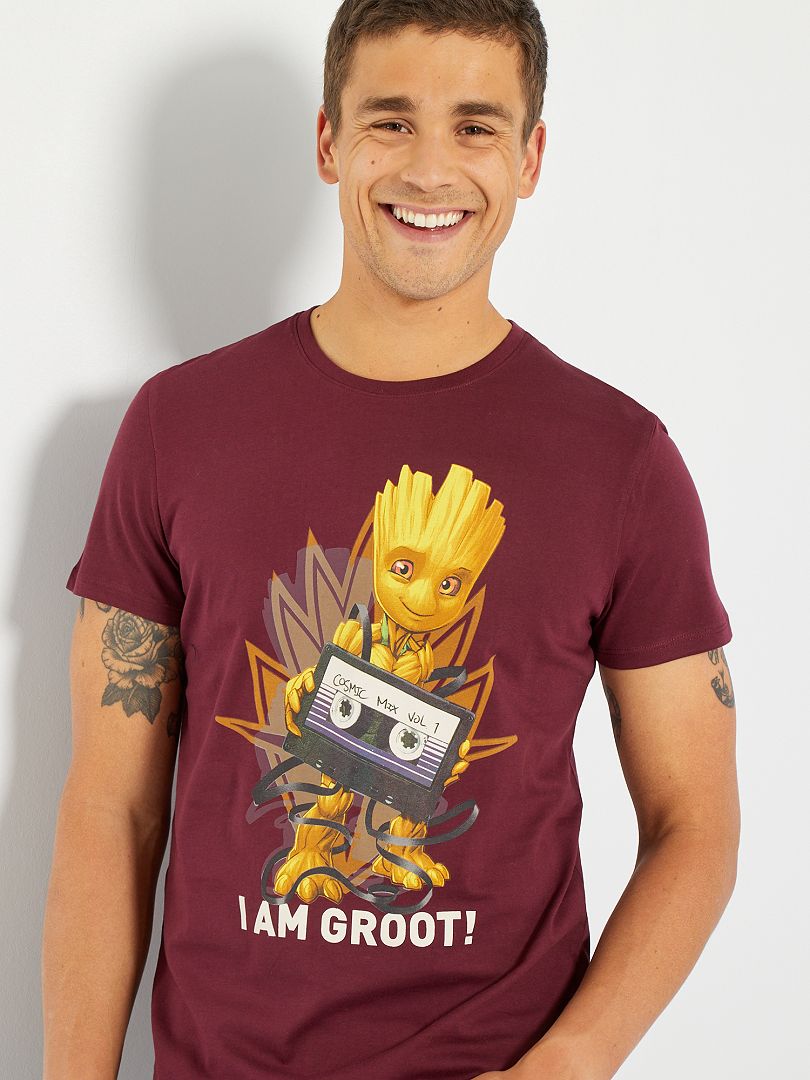 T-shirt 'Groot' 'Marvel' - bordeaux - Kiabi - 13.00€