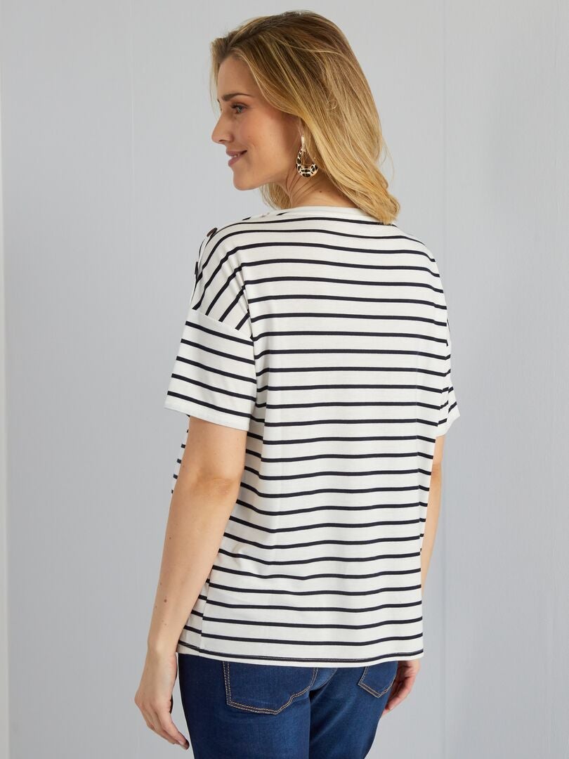 T-shirt grossesse à col rond Blanc - Kiabi