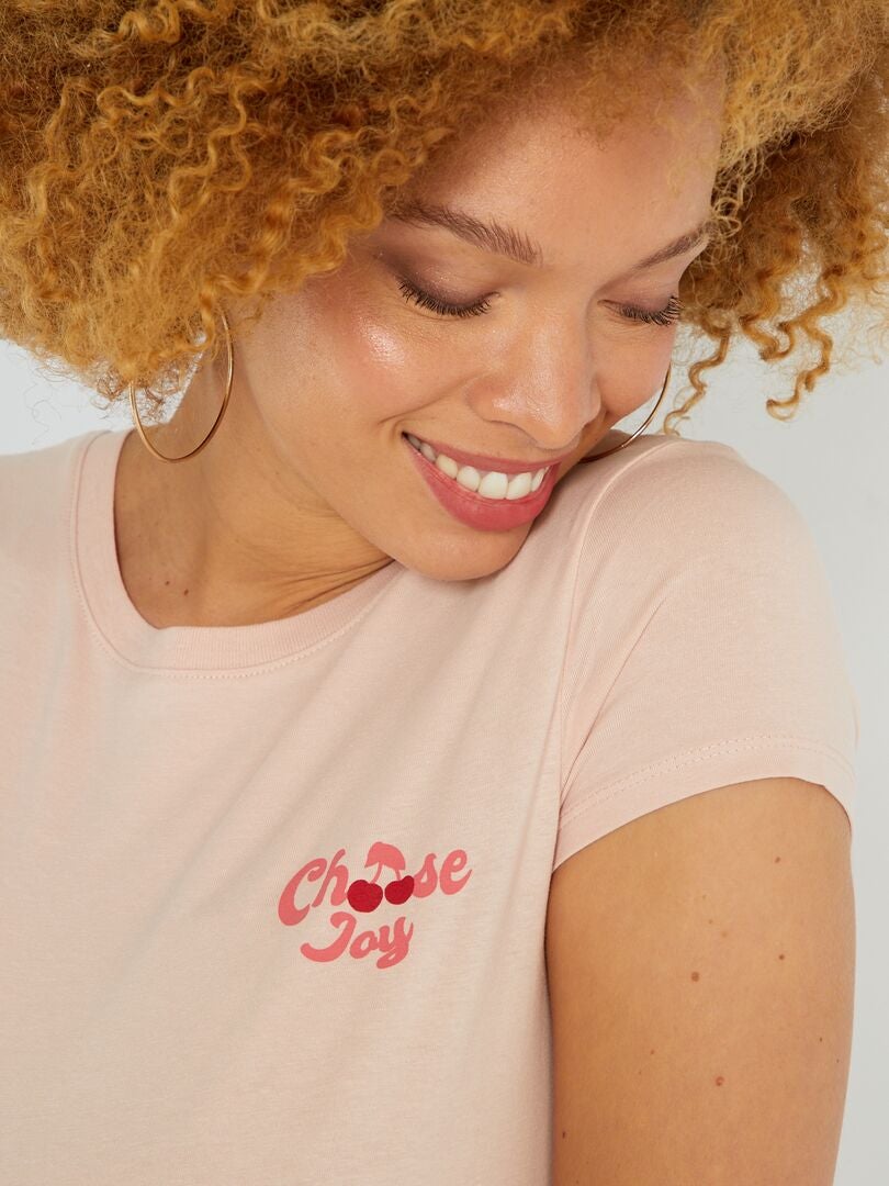 T-shirt grossesse avec imprimé Rose - Kiabi
