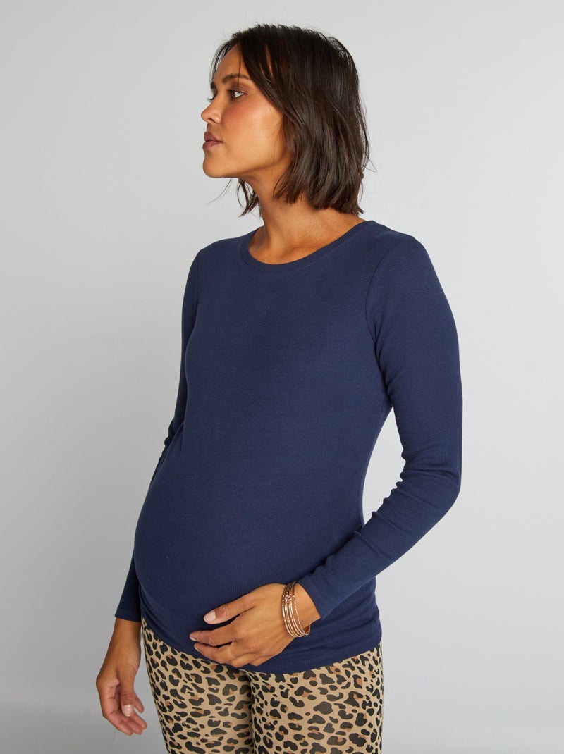T-shirt grossesse bleu - Kiabi