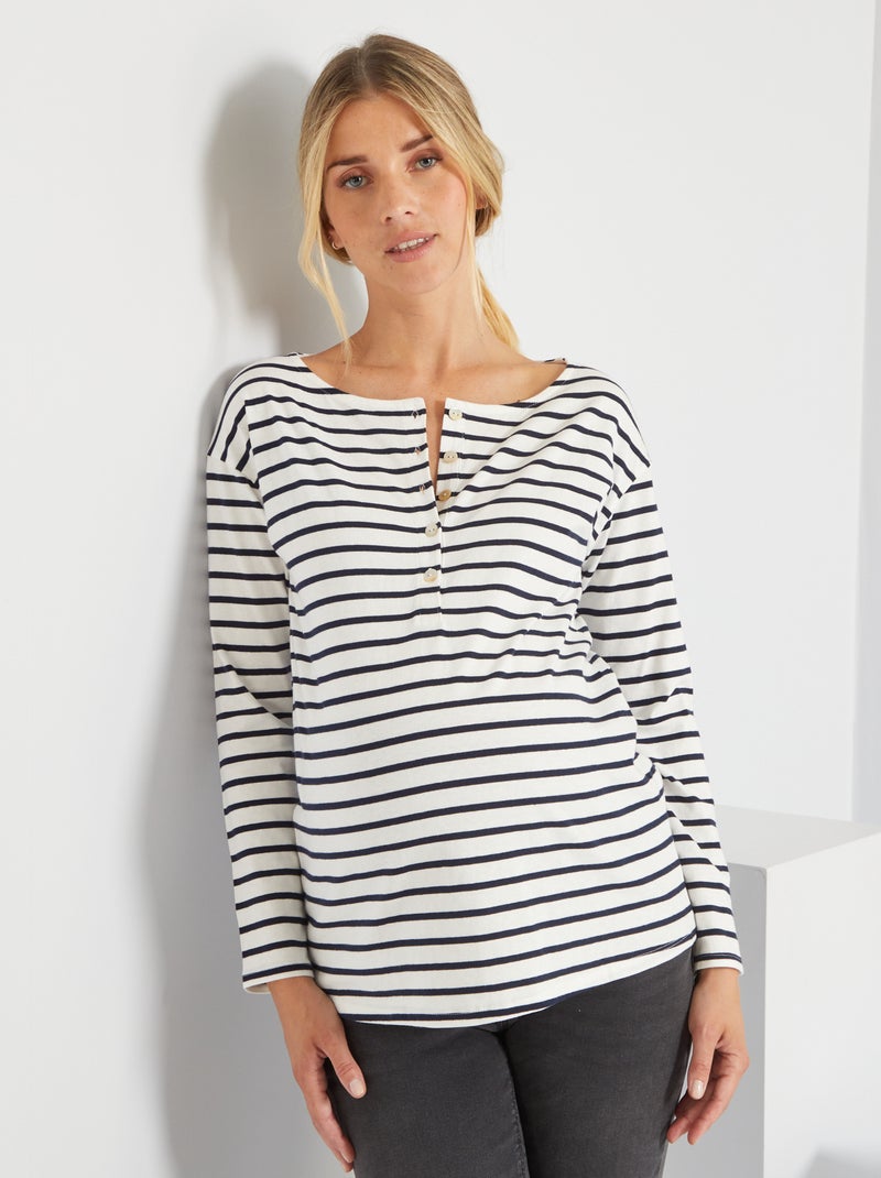 T-shirt grossesse col rond Blanc - Kiabi