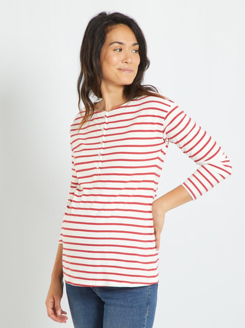 T-shirt grossesse col rond Rouge - Kiabi