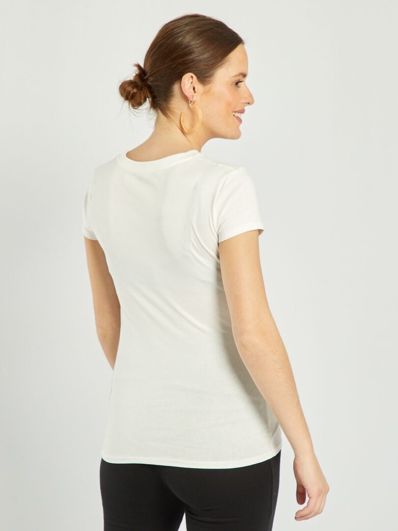 T-shirt grossesse coupe droite Blanc - Kiabi