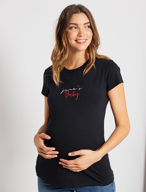 T-shirt grossesse éco-conçu                                                                                                                                                                 noir juin 
