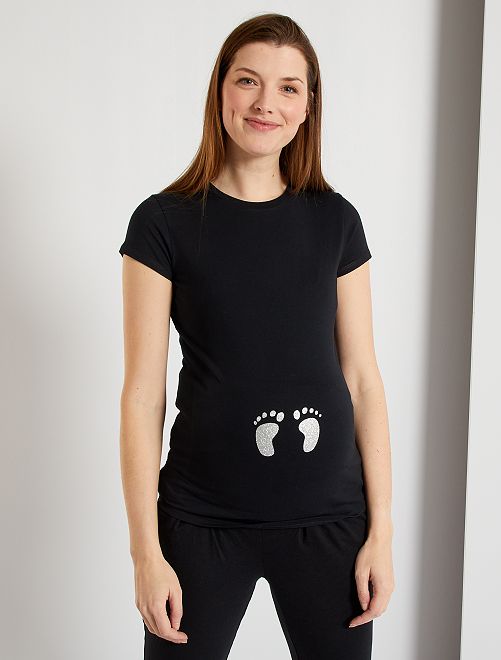 T-shirt grossesse éco-conçu                                                     noir 
