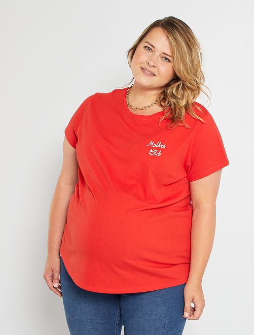 T-shirt grossesse éco-conçu                             rouge 
