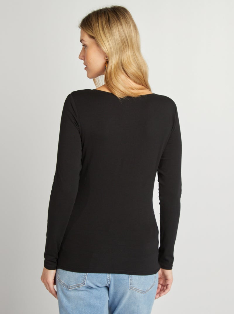 T-shirt grossesse en jersey noir - Kiabi