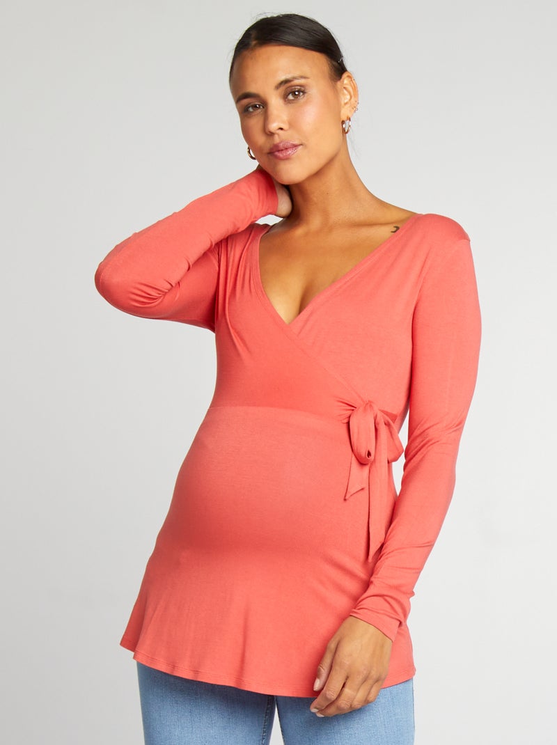 T-shirt grossesse et allaitement Rouge - Kiabi
