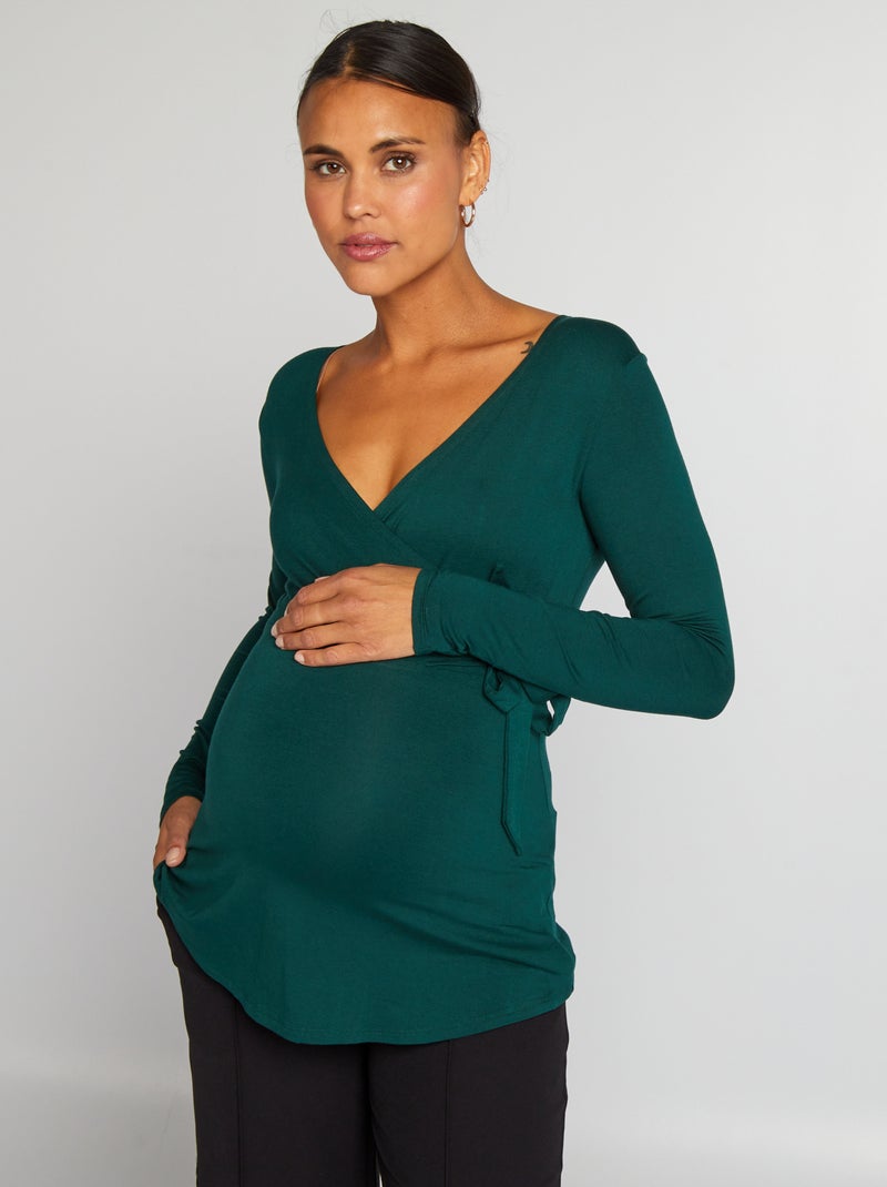 T-shirt grossesse et allaitement Vert - Kiabi