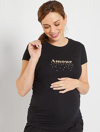 Covermason T-Shirts de Grossesse Femme T-Shirt de Maternité pour lallaitement Maternel Double Couche Tops Rayures Haut Chemisier T-Shirt 