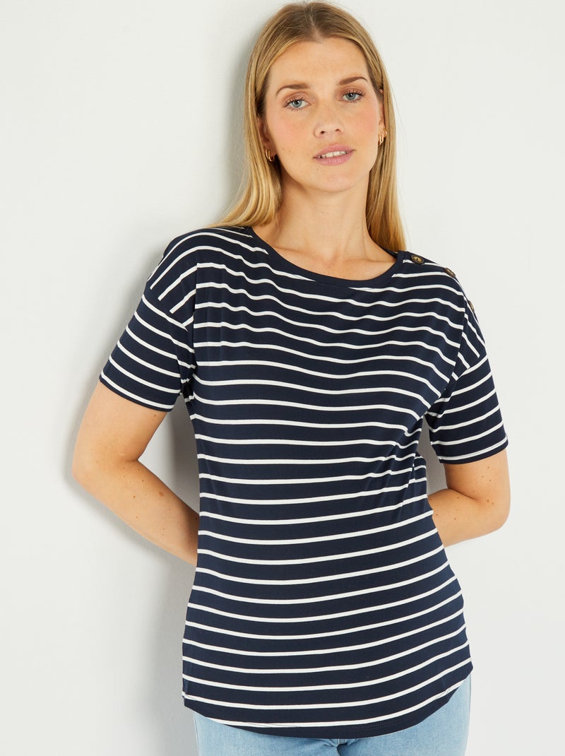 T-shirt grossesse style marinière Bleu rayé - Kiabi
