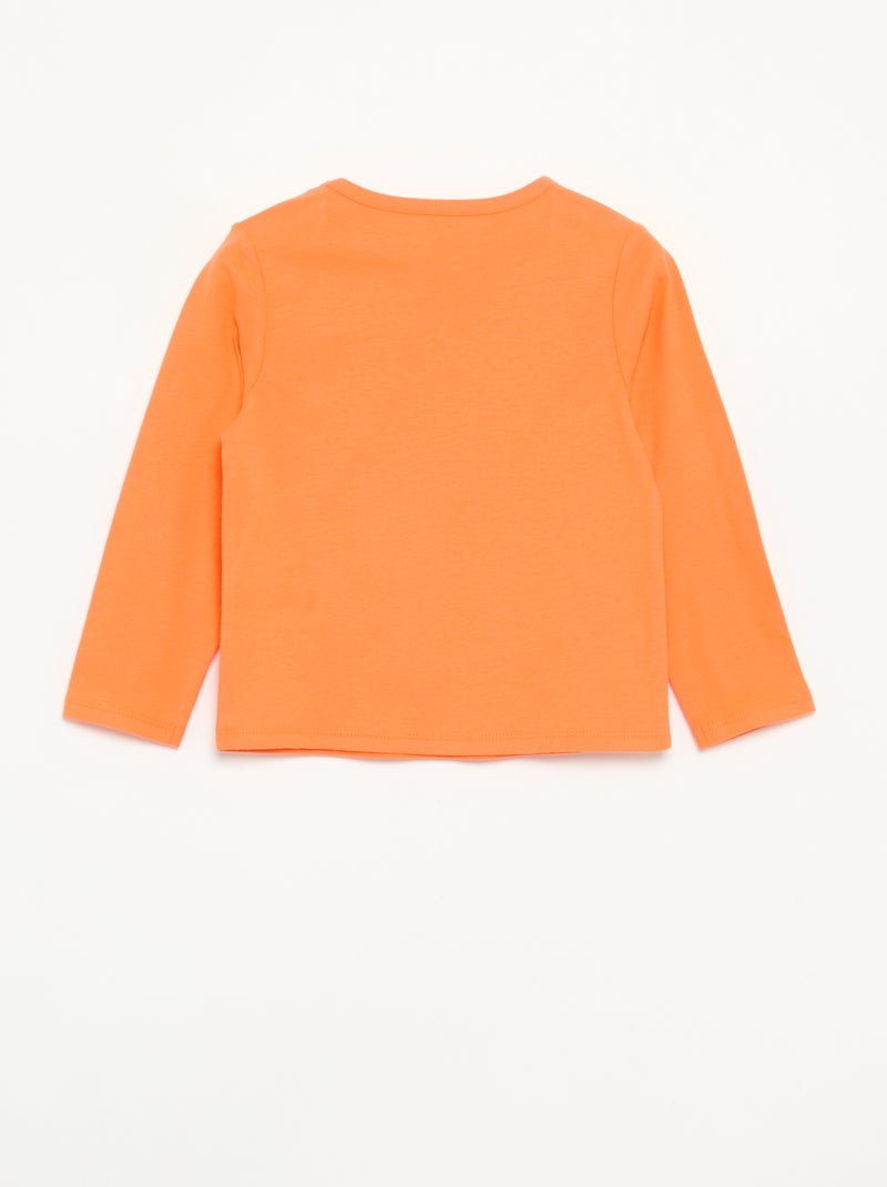 T-shirt 'Halloween' manches longues Orange - Kiabi