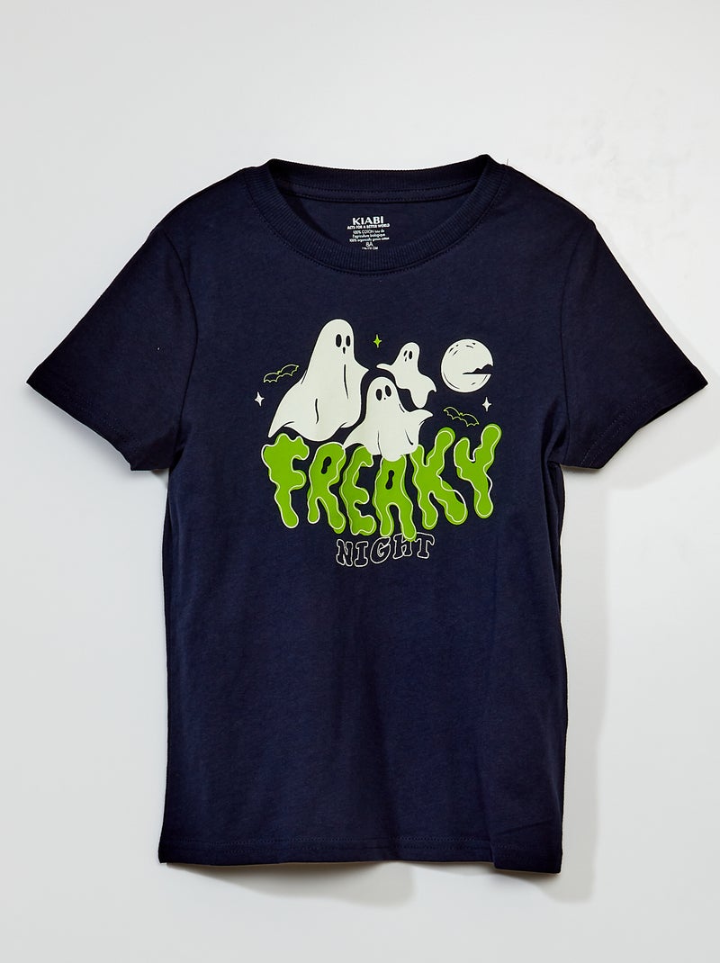 T-shirt 'Halloween' Marine - Kiabi