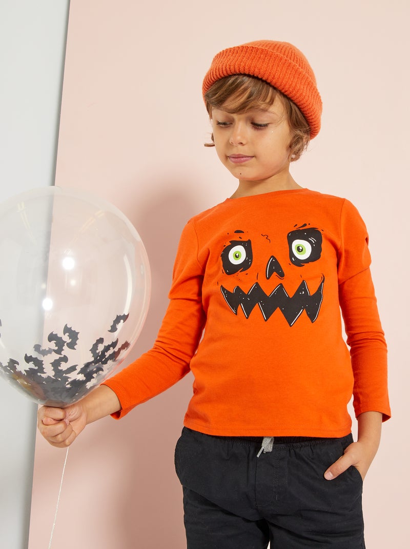 T-shirt 'Halloween' ORANGE - Kiabi