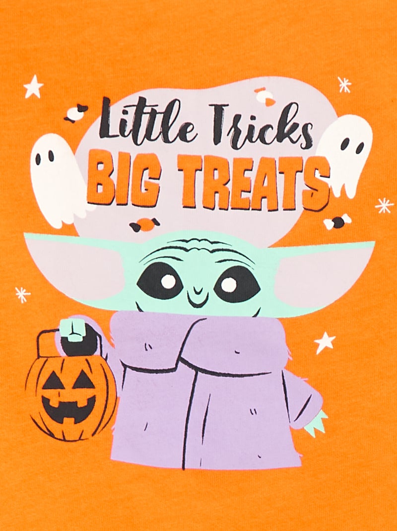 T-shirt Halloween 'Star wars' 'Grogu' en coton Orange - Kiabi