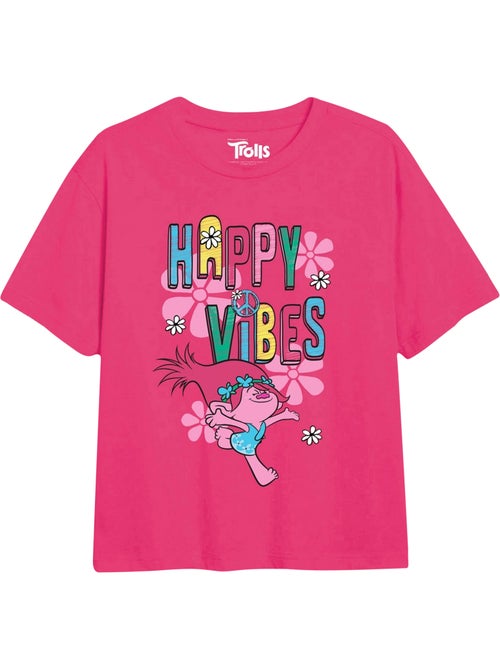 T-shirt happy vibes - les trolls (poppy) - Kiabi