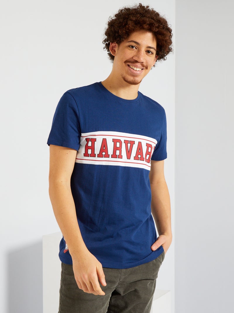 T-shirt 'Harvard University' bleu marine - Kiabi