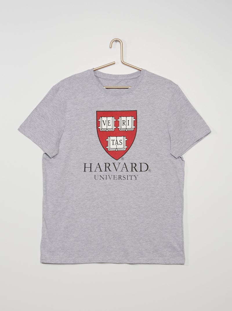 T-shirt 'Harvard University' gris chiné - Kiabi
